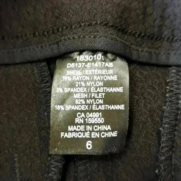 NWT Hilary Radley Black Pants Slim Leg Textured Stretch Size 6 Ankle-length Pant - Picture 10 of 11